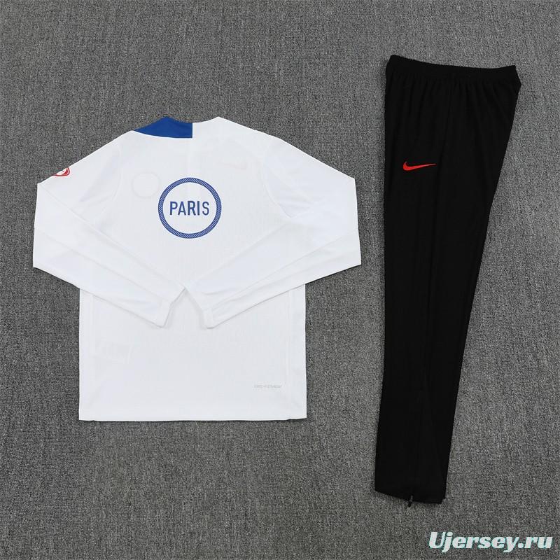 Player Version 25/26 Paris White T90 Half Zipper Jacket+Long Pants