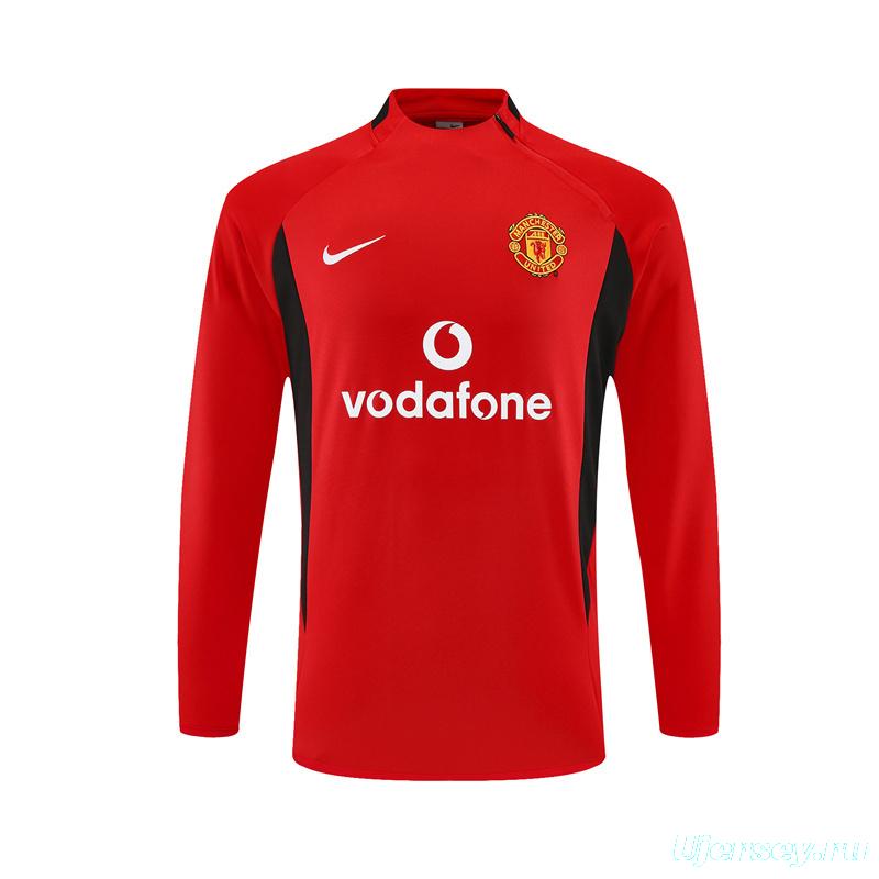 Retro 02/03 Manchester United Red Half Zipper Jacket