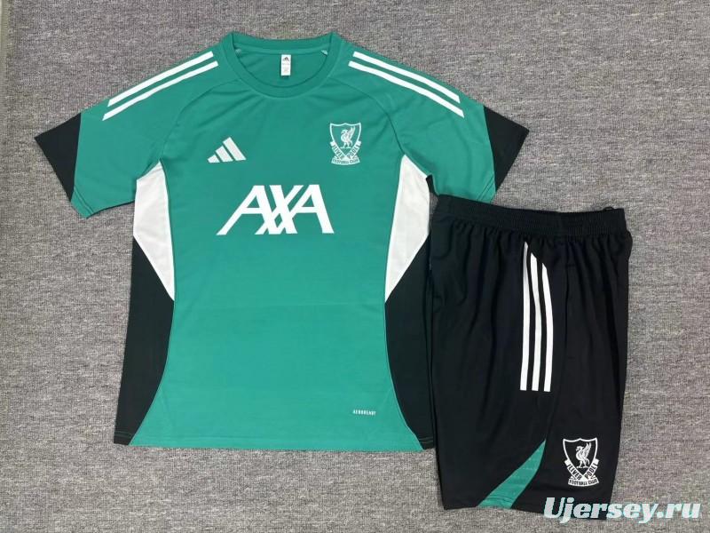 25/26 Kids Liverpool Green Short Sleeve Jersey+Shorts