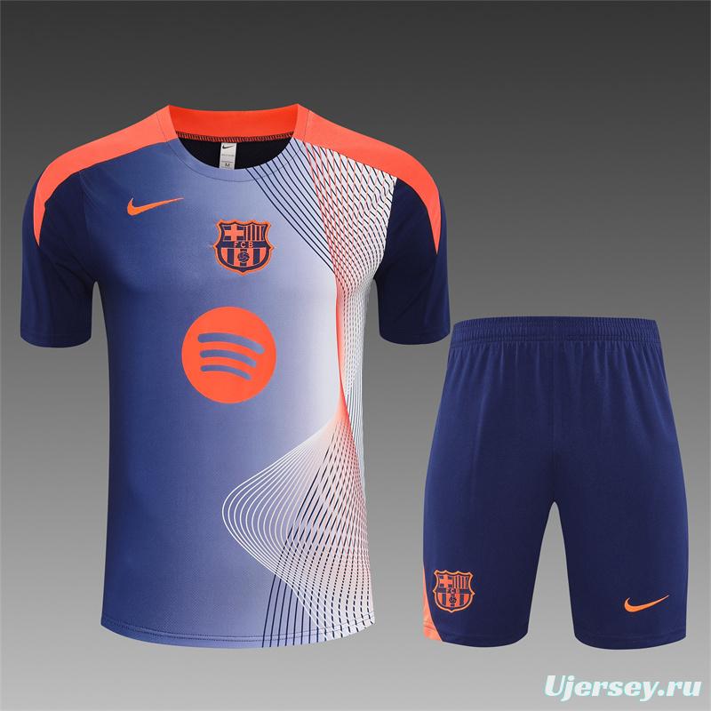 25/26 Barcelona Royal Blue Camouflage T90 Short Sleeve Jersey+Shorts