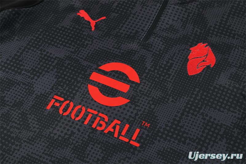 25/26 AC Milan Black Camouflage Half Zipper Jacket+Long Pants