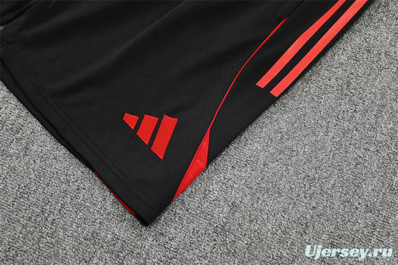 25/26 Manchester United Red Black Camouflage Short Sleeve Jersey+Shorts with XS