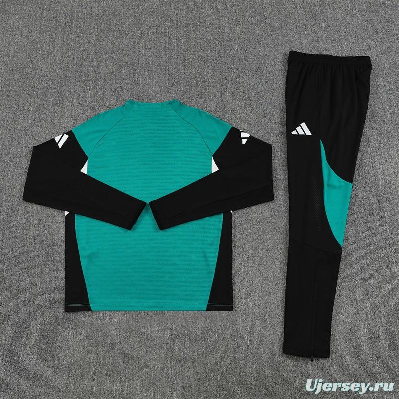 Player Version 25/26 Liverpool Green AD on Both Sleeves Half Zipper Jacket+Long Pants