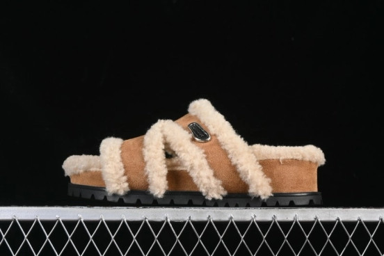 GG-CC Autumn Winter Felt Casual Slides - G25Y9084B