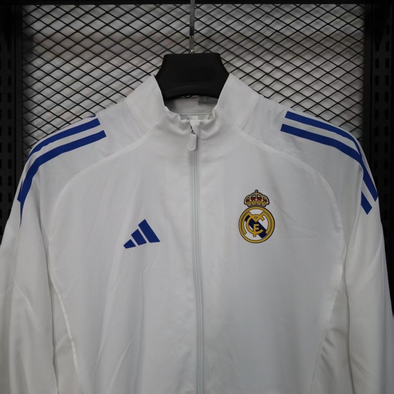 25/26 Real Madrid WHITE Windbreaker (with Inner Lining)