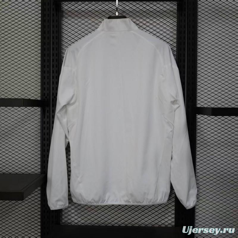 25/26 Real Madrid WHITE Windbreaker (with Inner Lining)