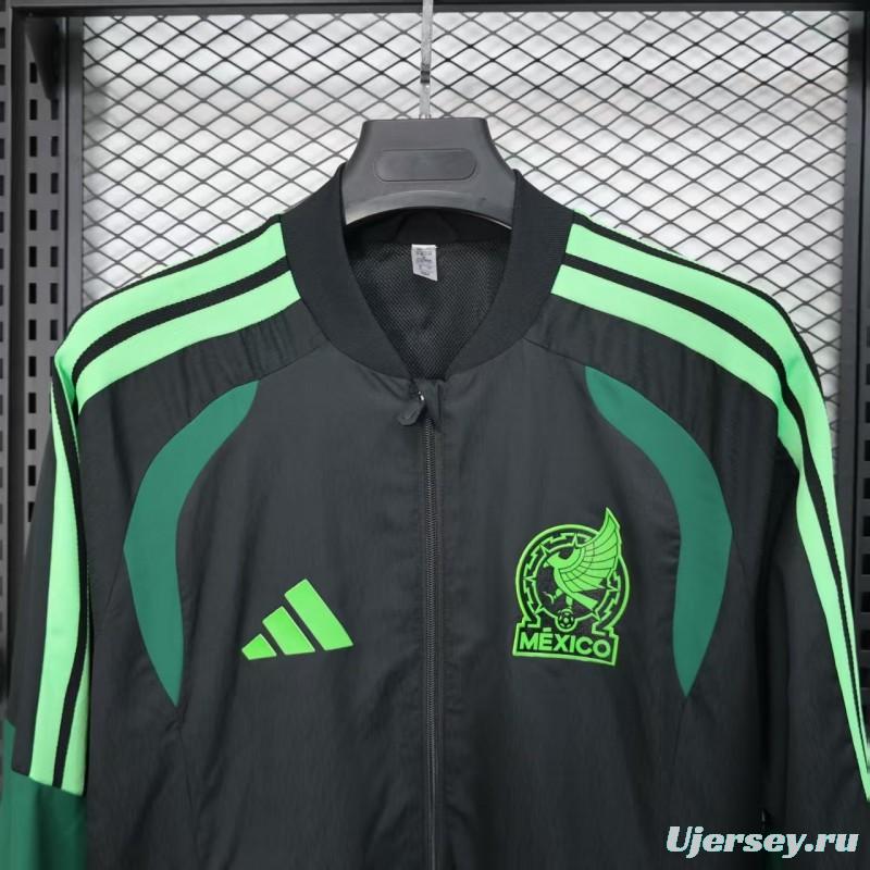 Player Version 2025 Mexico Black/Green Windbreaker (with Inner Lining)