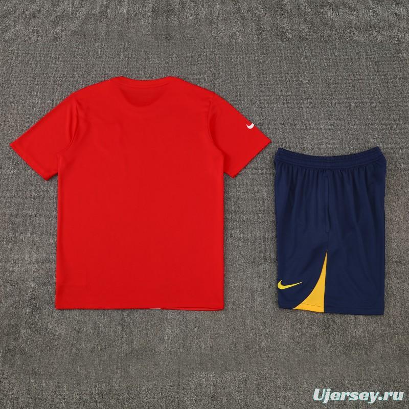25/26 Atletico Madrid Red/White Stripe Short Sleeve+Shorts