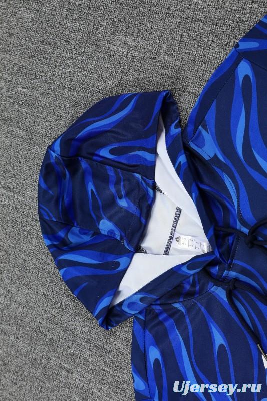 25/26 Real Madrid Blue Hoodie +Long Pants