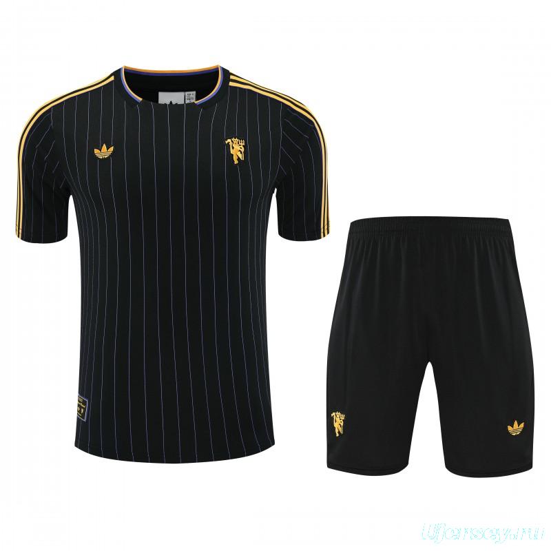25/26 Manchester United Wine Short Sleeve Jersey+Shorts