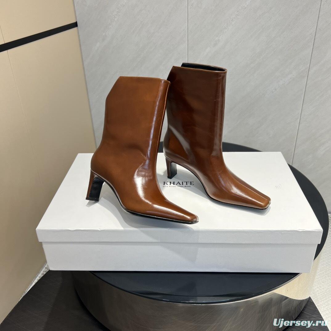 Khaite 2025/SS Square Toe Slip-On Ankle Boots - KFY00390