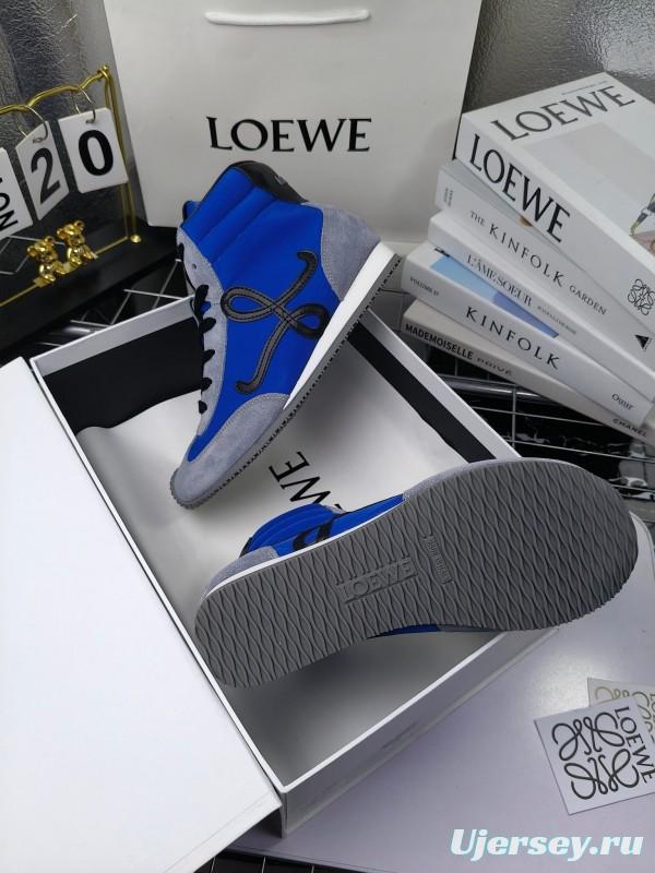 LOEWE High-Top German Training Sneakers Retro Fashion Casual White Shoes - LY00330