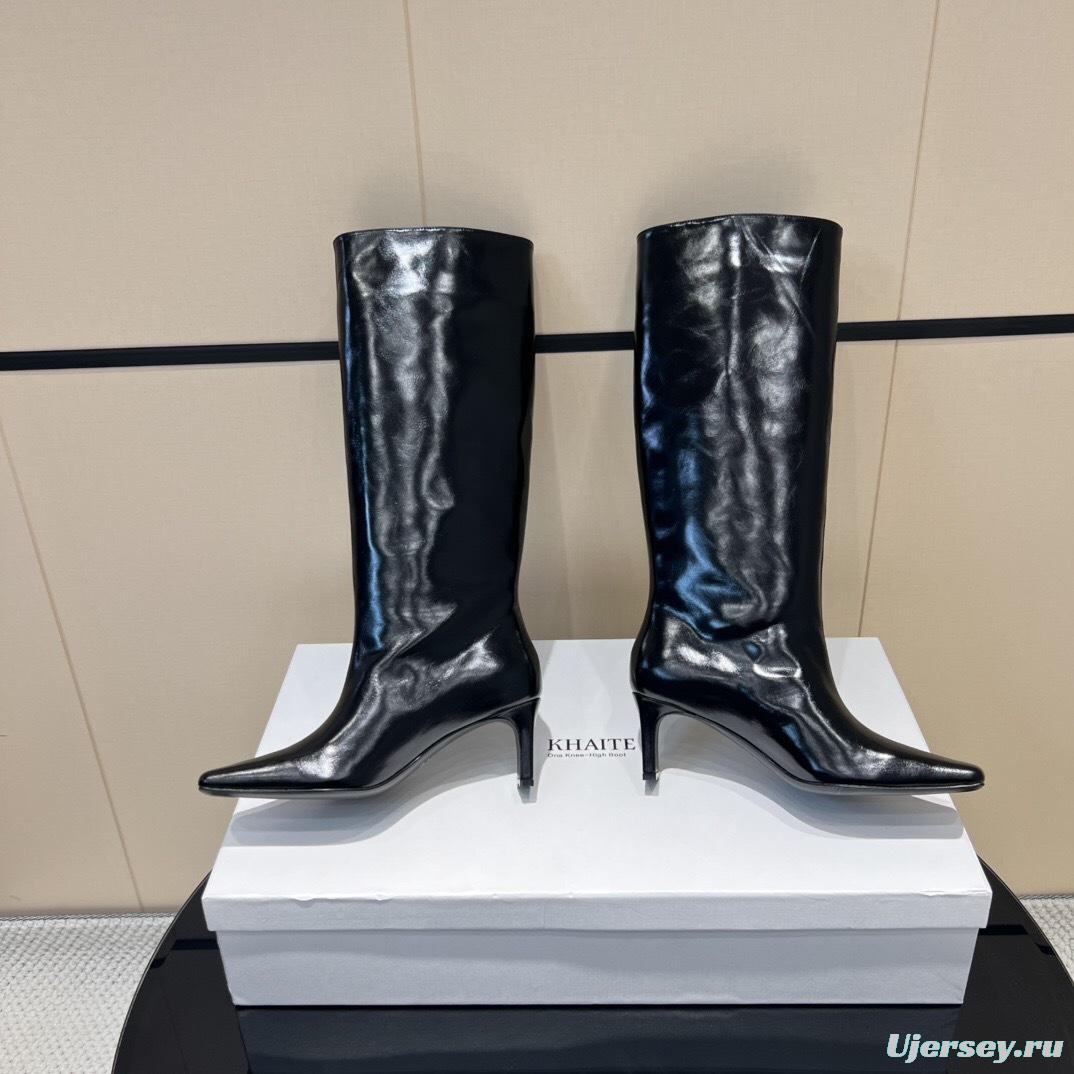 Khaite 2025 SS Square Toe Slip-On High Boots - KFY00490
