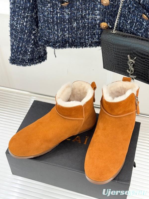 ALAIA Minimalist Side Zipper Retro Snow Boots - KFY00320