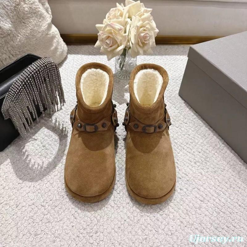 Balenciaga F022 Wool Short Boots Snow Boots - F022