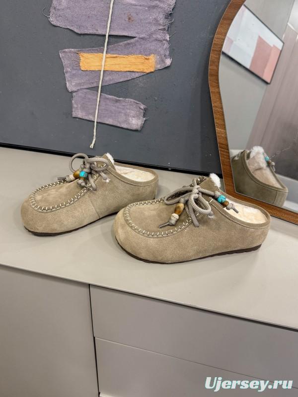 UGG 2025 SS Wool Slippers with Retro Buckle - KFY00240