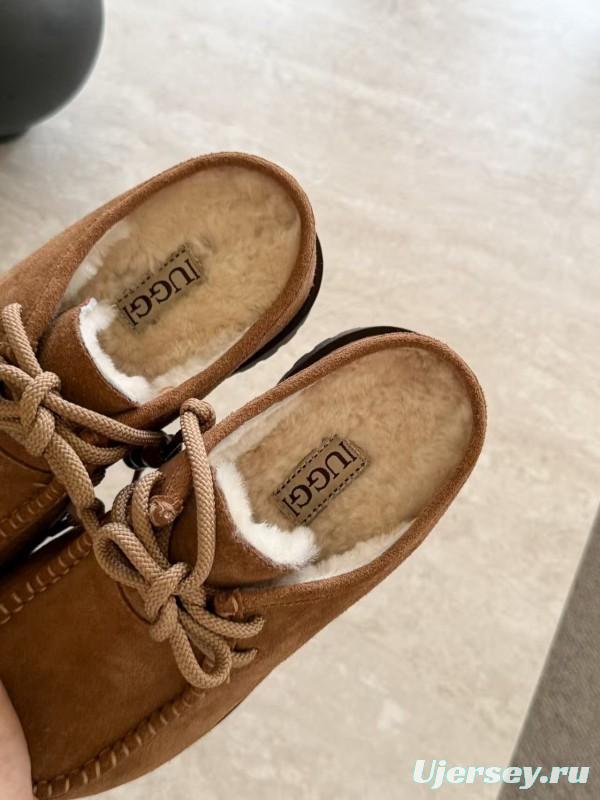 UGG Fall Winter New Potato Wool Slippers Retro Acrylic Buckle Design - KFY00250