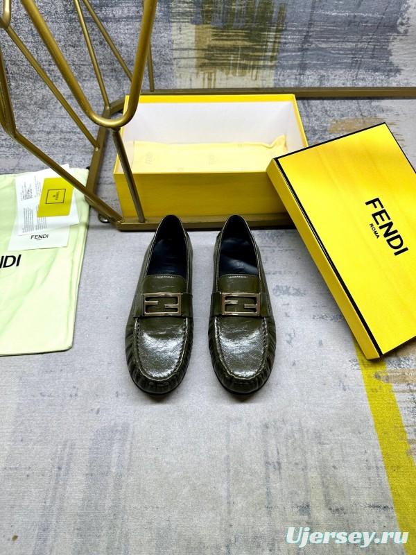 FENDI 2025 SS Loafers with FF Buckle and Soft Leather - LY00260