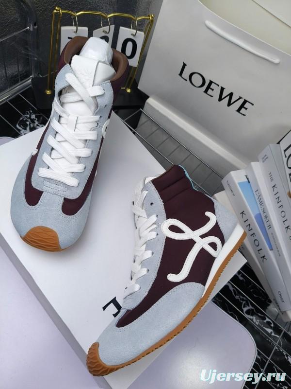 LOEWE High-Top German Training Sneakers Retro Fashion Casual White Shoes - LY00330