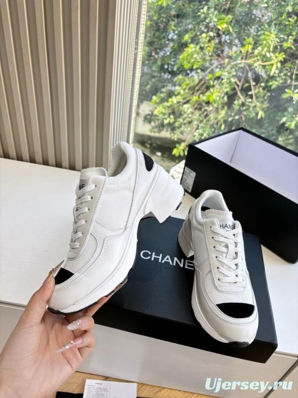 Chanel 2025 SS New Arrival High-Heel Two-Tone Casual Sneakers - KFY00320