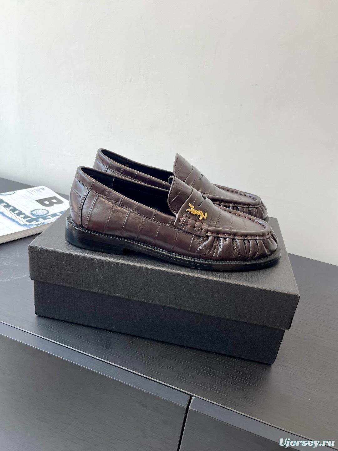 Saint Laurent Classic Loafer Leather Shoes - KFY00350