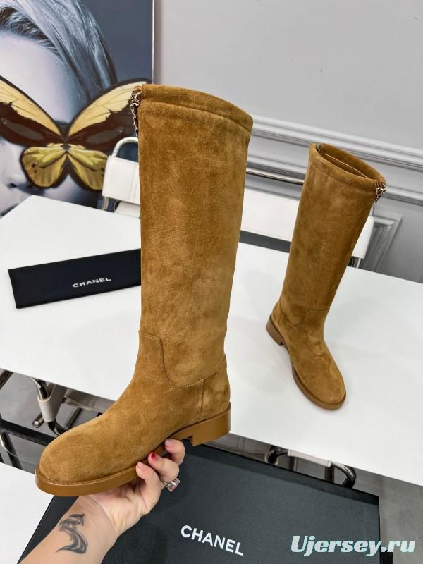 Chanel 2025/SS Quilted Leather Chain Four-Leaf Clover CC Flat Ankle Boots - LY00510