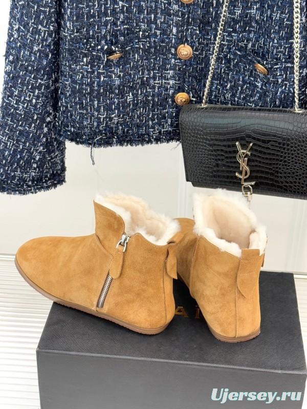 ALAIA Minimalist Side Zipper Retro Snow Boots - KFY00320