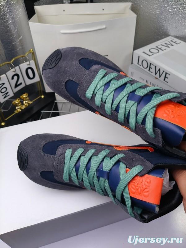 LOEWE High-Top German Training Sneakers Retro Fashion Casual White Shoes - LY00330