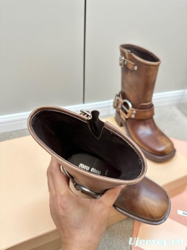Miu Miu Fall/Winter 2025 Limited Edition Punk Style Martin Boots - LY00500