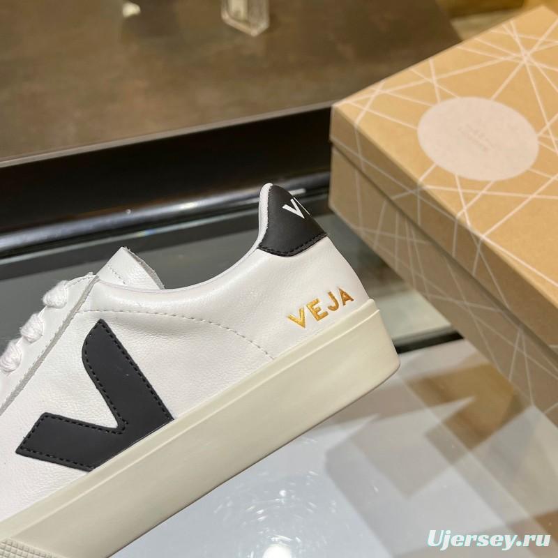 VEJA Classic White Sneakers V Logo Lace-Up Retro Flat Platform Casual Sports Shoes - LY00220/LY00230