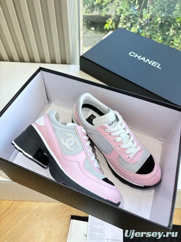 Chanel 2025/SS New Arrival High-Heel Two-Tone Casual Sneakers - KFY00320