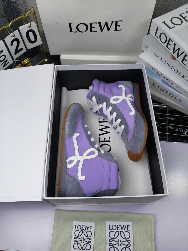 LOEWE High-Top German Training Sneakers Retro Casual White Shoes - LY00330