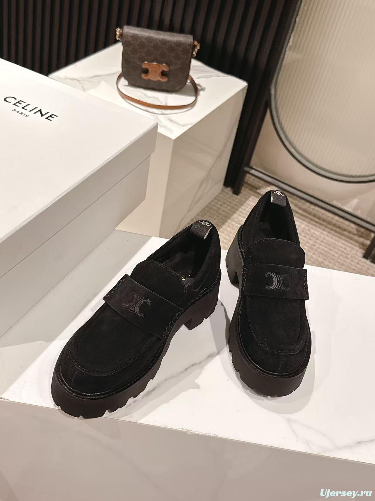 CELINE 2025/SS Fall Winter Latest Runway Lisa Same Style Platform Loafers - LY00300