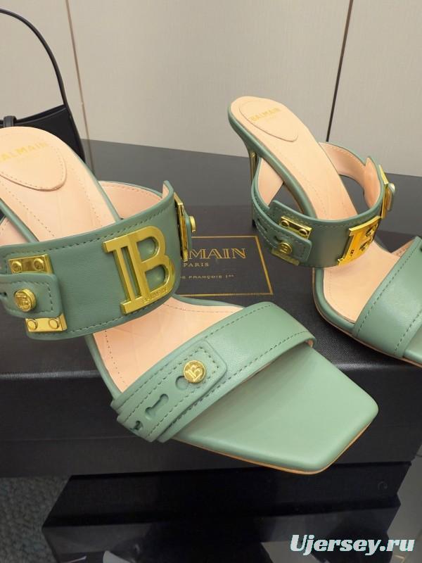 Balmain 2025 SS Metal Heel High Heel Sandals - KFY00320