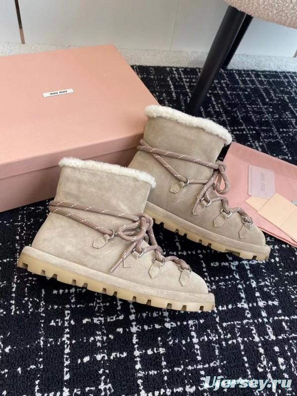 Miu Miu 2025/SS Lace-Up Snow Boots - AS00310