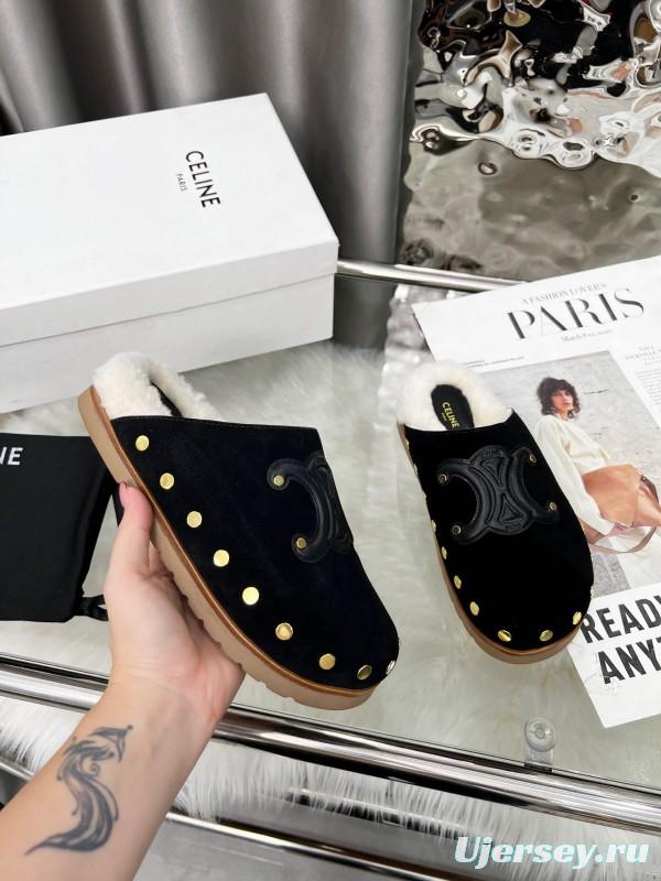 CELINE 2025 SS Studded Birkenstock Sandals - LY00270