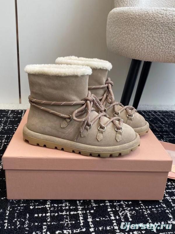 Miu Miu 2025/SS Lace-Up Snow Boots - AS00310