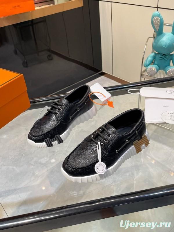 Hermès Classic Casual Sports Shoes with Exaggerated H Logo and Height Increase - LY00300