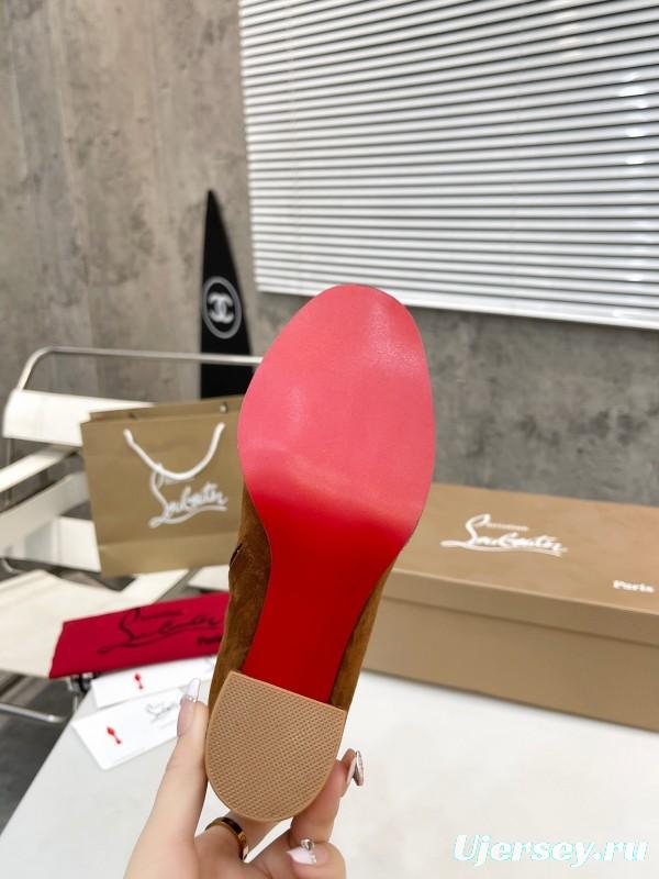 Christian Louboutin 2025/SS Chunky Heel Elastic Ankle Boots - LY00300