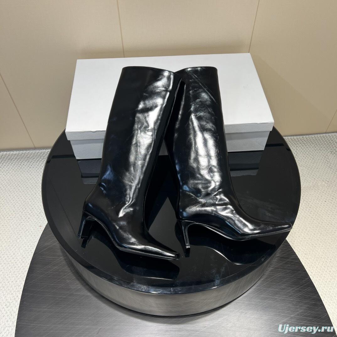 Khaite 2025 SS Square Toe Slip-On High Boots - KFY00490