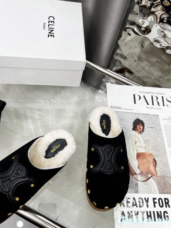 CELINE 2025 SS Studded Birkenstock Sandals - LY00270