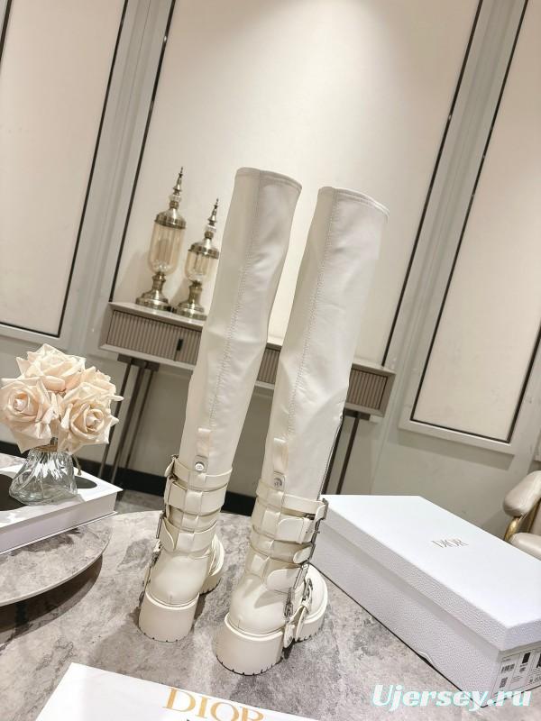 Dior 2025/SS Punk Strap Knee High Boots - KFY00500