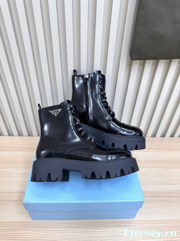 Prada 2025 SS Platform Martin Boots with Classic Triangle Logo - LY0350