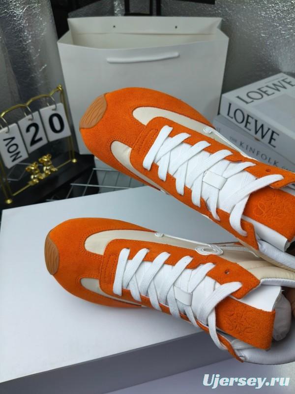 LOEWE High-Top German Training Sneakers Retro Fashion Casual White Shoes - LY00330