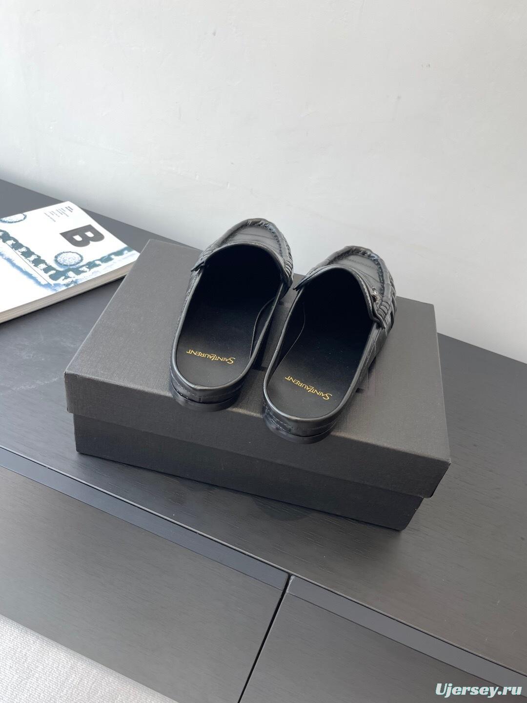 Saint Laurent Classic Loafer Half-Drag Mule Shoes - KF Y00350