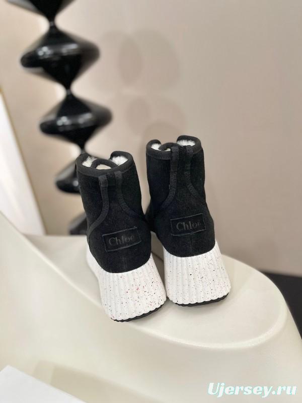 Chloe 2025 SS New Snow Boots with Imported Suede and Genuine Wool - LY00350