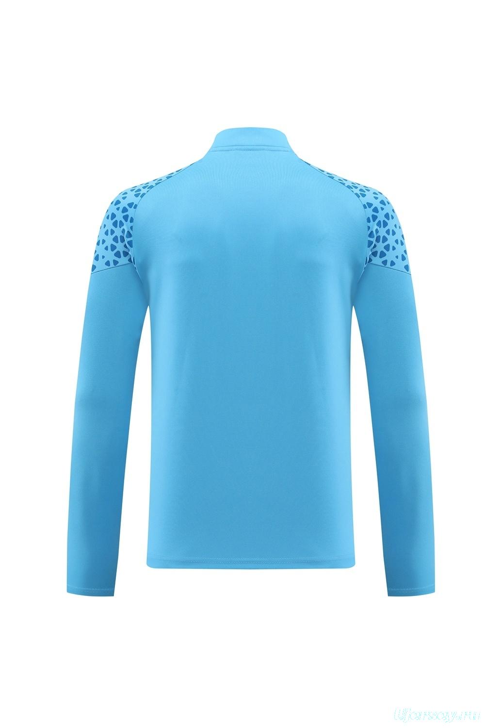 25/26  Manchester City Sky Blue Half Zipper Jacket+Long Pants