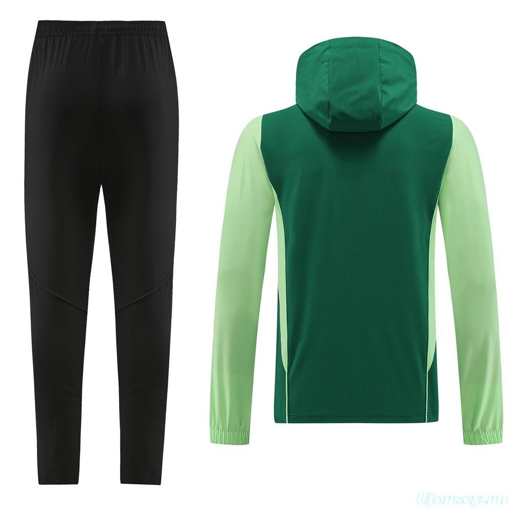2025 Adidas Green Half Zipper Jacket+Long Pants S-2XL