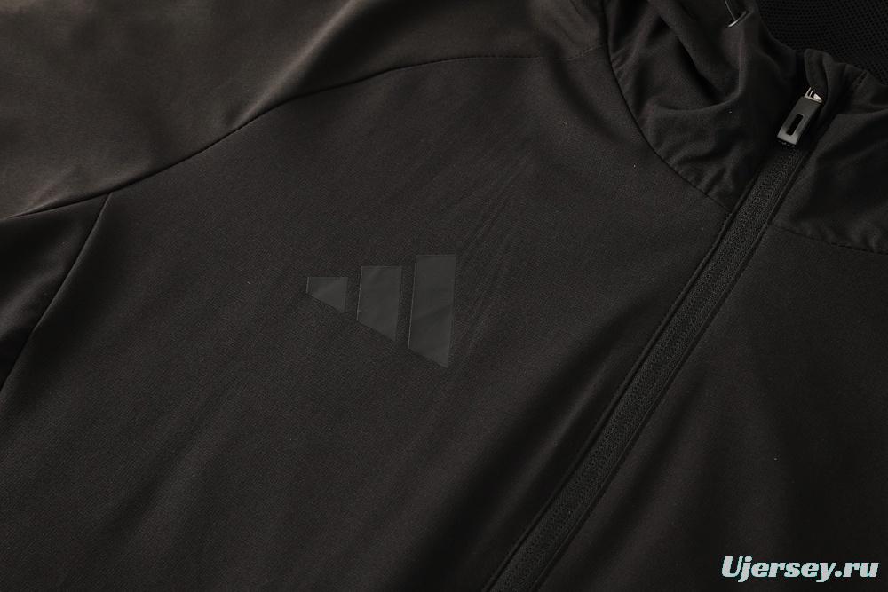 2025 Adidas Black Half Zipper Jacket+Long Pants S-2XL