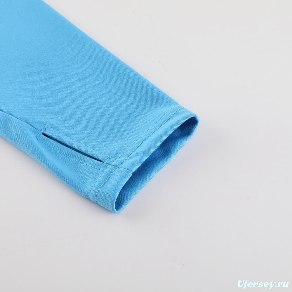 25/26  Manchester City Sky Blue Half Zipper Jacket+Long Pants